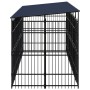 Outdoor dog kennel with a steel roof 11.06 m² by , Dog kennels and fences - Ref: Foro24-3097969, Price: 1,00 €, Discount: %