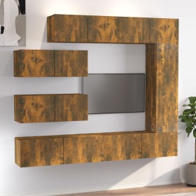 7-piece TV furniture set made of smoked oak plywood by , TV Furniture - Ref: Foro24-3114563, Price: 342,03 €, Discount: %