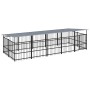 Outdoor dog kennel with steel roof 9.38 m² by , Dog kennels and fences - Ref: Foro24-3124610, Price: 841,65 €, Discount: %