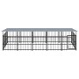 Outdoor dog kennel with steel roof 9.38 m² by , Dog kennels and fences - Ref: Foro24-3124610, Price: 841,65 €, Discount: %