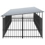 Outdoor dog kennel with steel roof 9.38 m² by , Dog kennels and fences - Ref: Foro24-3124610, Price: 841,65 €, Discount: %