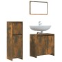 Set de muebles baño 3 pzas madera contrachapada roble ahumado de , Muebles de baño - Ref: Foro24-3143931, Precio: 110,00 €, D...