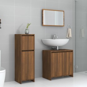 Set de muebles baño 3 pzas madera contrachapada roble marrón de , Muebles de baño - Ref: Foro24-3143933, Precio: 111,99 €, De...