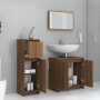 Set de muebles baño 3 pzas madera contrachapada roble marrón de , Muebles de baño - Ref: Foro24-3143933, Precio: 118,39 €, De...