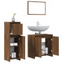 Set de muebles baño 3 pzas madera contrachapada roble marrón de , Muebles de baño - Ref: Foro24-3143933, Precio: 118,39 €, De...