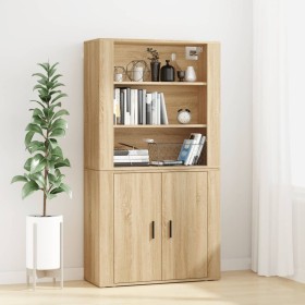 Hoher Schrank aus Sperrholz in Eichenholzfarbe. von , Sideboards - Ref: Foro24-3185362, Preis: 134,84 €, Rabatt: %