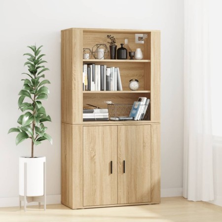 Tall plywood oak-colored sideboard by , Sideboards - Ref: Foro24-3185362, Price: 137,69 €, Discount: %