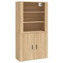 Tall plywood oak-colored sideboard by , Sideboards - Ref: Foro24-3185362, Price: 137,69 €, Discount: %