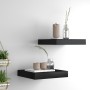 Floating wall shelf 2 units black MDF 23x23.5x3.8 cm by vidaXL, Shelves and shelves - Ref: Foro24-323824, Price: 23,35 €, Dis...