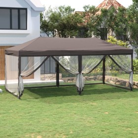 Carpa para fiestas plegable con paredes gris taupé 3x6 m de , Carpas y cenadores - Ref: Foro24-93554, Precio: 185,64 €, Descu...