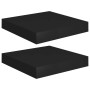 Floating wall shelf 2 units black MDF 23x23.5x3.8 cm by vidaXL, Shelves and shelves - Ref: Foro24-323824, Price: 23,35 €, Dis...