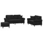 Schwarzes Samt-Sofaset mit 3 Kissenstücken. von , Sofas - Ref: Foro24-3202245, Preis: 588,36 €, Rabatt: %