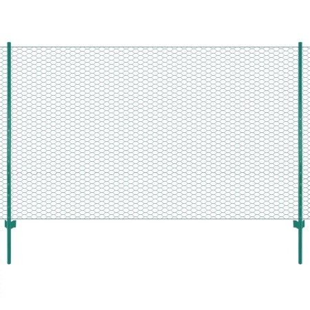 Maschendrahtzaun mit 25x2 m grünen Stahlpfosten. von , Zaunpaneele - Ref: Foro24-144607, Preis: 183,25 €, Rabatt: %