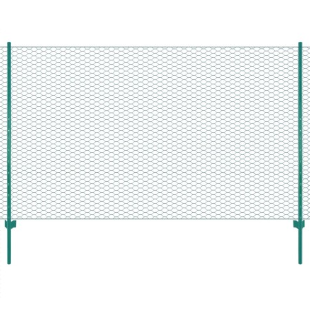 Maschendrahtzaun mit 25x1,5 m grünen Stahlpfosten. von , Zaunpaneele - Ref: Foro24-144611, Preis: 216,29 €, Rabatt: %