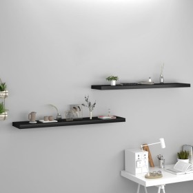 Floating wall shelves 2 pcs MDF black 120x23.5x3.8 cm by vidaXL, Shelves and shelves - Ref: Foro24-323842, Price: 45,87 €, Di...