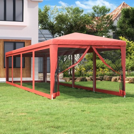 Carpa para fiestas con 10 paredes de malla HDPE rojo 3x12 m de , Carpas y cenadores - Ref: Foro24-319250, Precio: 180,02 €, D...