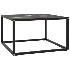 Mesa de centro negra con vidrio de mármol negro 60x60x35 cm de , Mesas de centro - Ref: Foro24-322874, Precio: 62,05 €, Descu...