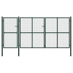 Green steel garden gate 400x175 cm by , garden gates - Ref: Foro24-144314, Price: 654,99 €, Discount: %