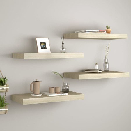 Floating wall shelves 4 pcs black MDF 50x23x3.8 cm by vidaXL, Shelves and shelves - Ref: Foro24-323873, Price: 47,34 €, Disco...