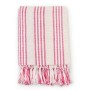 Pink and white striped cotton blanket 125x150 cm by , Blankets - Ref: Foro24-245324, Price: 18,05 €, Discount: %