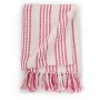 Manta a rayas de algodón rosa y blanco 125x150 cm de , Mantas - Ref: Foro24-245324, Precio: 18,05 €, Descuento: %