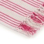 Manta a rayas de algodón rosa y blanco 125x150 cm de , Mantas - Ref: Foro24-245324, Precio: 18,05 €, Descuento: %