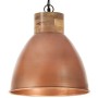 Lámpara colgante industrial hierro cobre y madera 35 cm E27 de , Lámparas - Ref: Foro24-320884, Precio: 55,99 €, Descuento: %