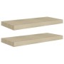 Floating wall shelves 2 pcs MDF oak 60x23.5x3.8 cm by vidaXL, Shelves and shelves - Ref: Foro24-323875, Price: 31,59 €, Disco...