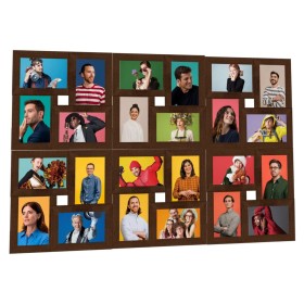 Dark brown MDF photo collage frame for 24 photos (13x18 cm). by , Photo frames - Ref: Foro24-332787, Price: 52,88 €, Discount: %