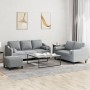 Three-piece sofa set with light gray fabric cushions by , Sofas - Ref: Foro24-3201858, Price: 627,93 €, Discount: %