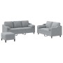 Three-piece sofa set with light gray fabric cushions by , Sofas - Ref: Foro24-3201858, Price: 627,93 €, Discount: %