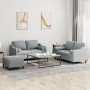 Three-piece sofa set with light gray fabric cushions by , Sofas - Ref: Foro24-3201826, Price: 538,99 €, Discount: %