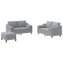 Three-piece sofa set with light gray fabric cushions by , Sofas - Ref: Foro24-3201826, Price: 554,83 €, Discount: %