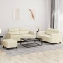 3-piece faux leather cream sofa set with cushions by , Sofas - Ref: Foro24-3202368, Price: 517,99 €, Discount: %