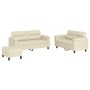 3-piece faux leather cream sofa set with cushions by , Sofas - Ref: Foro24-3202368, Price: 517,99 €, Discount: %