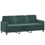 Set of sofas with 3 dark green velvet cushions by , Sofas - Ref: Foro24-3202046, Price: 615,54 €, Discount: %