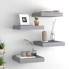 Floating wall shelves 4 pcs MDF gray 23x23.5x3.8 cm by vidaXL, Shelves and shelves - Ref: Foro24-323846, Price: 31,97 €, Disc...