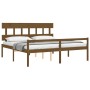 Cama de matrimonio personas mayores cabecero madera marrón miel de vidaXL, Camas y somieres - Ref: Foro24-3195434, Precio: 15...