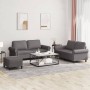 3-piece gray faux leather sofa set with cushions by , Sofas - Ref: Foro24-3202157, Price: 525,99 €, Discount: %