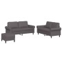 Sofagarnitur mit 3-teiligen Kissen aus grauem Kunstleder. von , Sofas - Ref: Foro24-3202157, Preis: 526,86 €, Rabatt: %