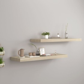 Floating wall shelves 4 pcs MDF oak color 80x23.5x3.8cm by vidaXL, Shelves and shelves - Ref: Foro24-323878, Price: 37,93 €, ...