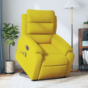 Electric lift recliner massage chair in yellow velvet. by , Armchairs - Ref: Foro24-3205132, Price: 379,99 €, Discount: %