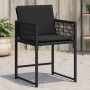 Garden chairs with cushions, 4 units, black synthetic rattan by , Garden chairs - Ref: Foro24-365018, Price: 175,99 €, Discou...