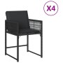 Garden chairs with cushions, 4 units, black synthetic rattan by , Garden chairs - Ref: Foro24-365018, Price: 175,99 €, Discou...