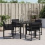 Garden chairs with cushions, 4 units, black synthetic rattan by , Garden chairs - Ref: Foro24-365018, Price: 175,99 €, Discou...