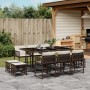 Garten-Essgruppe 11-teilig mit braunen Kunststoff-Rattan-Kissen. von , Gartensets - Ref: Foro24-3211509, Preis: 519,37 €, Rab...