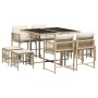 Set comedor de jardín 9 pzas con cojines ratán sintético beige de , Conjuntos de jardín - Ref: Foro24-3211498, Precio: 363,24...