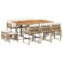 Set comedor de jardín 11 pzas con cojines ratán sintético beige de , Conjuntos de jardín - Ref: Foro24-3211516, Precio: 575,6...