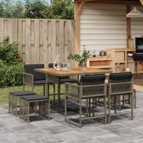 Garten-Essgruppe, 9-teilig, mit grauen Polstern aus synthetischem Rattan. von , Gartensets - Ref: Foro24-3211502, Preis: 392,...