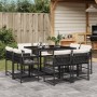 Garten-Essgruppe 9-teilig mit schwarzen Polstern aus synthetischem Rattan von , Gartensets - Ref: Foro24-3211554, Preis: 459,...